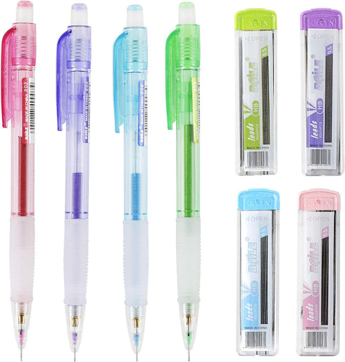 Baile Automatic Mechanical 0.5mm Led Pencils Set, Eno 4 Colors