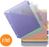 Double Pocket Index Dividers with Multicolor Large Insertable Tabs, Hole Punched for 3 Ring Binders - 8 Pack