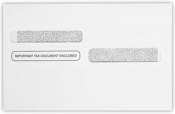LUXPaper Double Window Tax Envelopes | Form W-2/1099 | Security Tint | 5 5/8" x 9" | White | 50 Qty