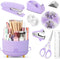 SKYDUE Purple Office Supplies Set, 10PCS Purple Desk Accessories, Pencil Holder, Stapler, Tape Dispenser, Scissors