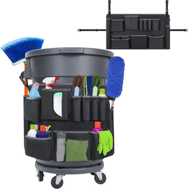 Trash Can Caddy Bags Fit 32-55 Gallon Garbage Bins, Garbage Bin Caddy
