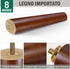 FoDau770 8 Inches, Set 4, 5/16" Brown Rubber Wood Furniture Legs Slant Tapered Wood Feet Mid Century Sofa Legs of UNC