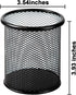 QYH Mesh Pen Cup, 6 Packs Black Metal Pencil Holder for Desk, 3.54x3.93 Inch Organizer