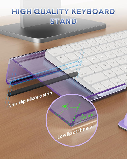 Laborio Computer Keyboard Stand for Desktop, Keyboard Wrist Rest Holder Stand for Easy Typing with Wrist Pad for Office
