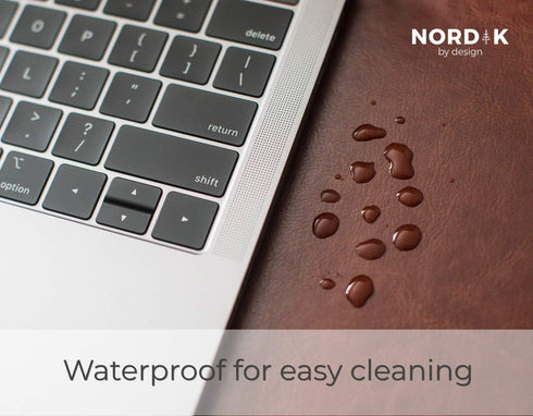 Nordik Leather Desk Mat, Whiskey Brown, Premium Mouse Mat & Desk Pad Protector, 35 x 17 Inch, Felt Vegan Leather
