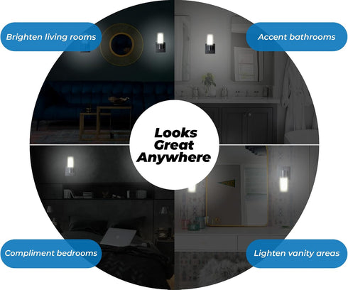 2 Pack 160 4 Westek Battery Operated Wall Sconce with Remote, Plastic Wireless Battery Wall Light, Easy No Wire Install