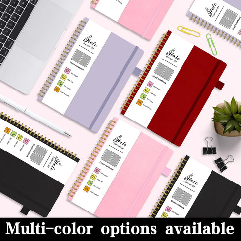Spiral Notebook, 6"x8.5", Hardcover Lined Journal for Women with Pen Loop, Pocket, 160 Pages, 100 GSM Thick Paper.