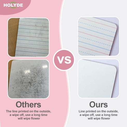 Dry Erase Boards for Kids, 32 Pack Double Sided Small Whiteboard with Lines, 9"x12" Mini Boards for Classroom