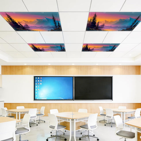 seewan 4x2 2 Pack, ft Magnetic Fluorescent Light Covers Fabric Light Filters for Home Classroom Office LED Ceiling