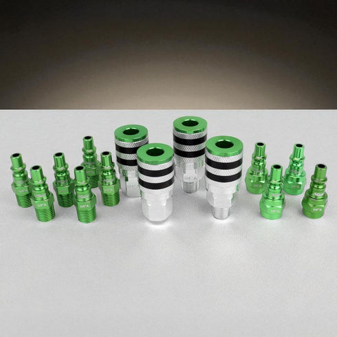 Colorfit by Milton Coupler & Plug Kit (A-Style) with Rubber Bumpers - 14-Piece Quick Connect Hose Fittings