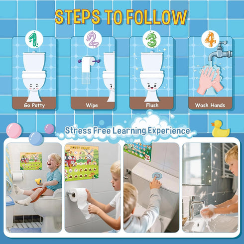 JIXZEN 3 1-3, 2-4, Reward(15 Potty Training Chart with Animal Themes Potty Training Stickers, Fun Potty Reward Chart