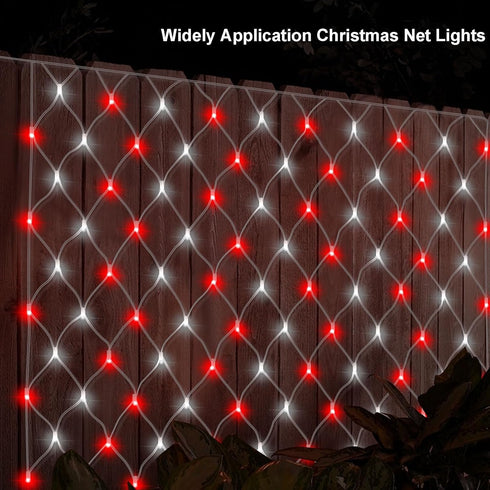 5ft 5ft 100 echosari Christmas Net Lights Battery Operated, x LED Net Light Outdoor Mesh Lights Remote Timer Mesh