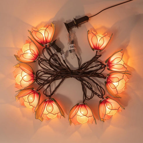 TWINKVILLA 10 Bulbs, Decorative String Lights Plug in with Flower Garland Fairy Lights Connectable Weatherproof Outdoor