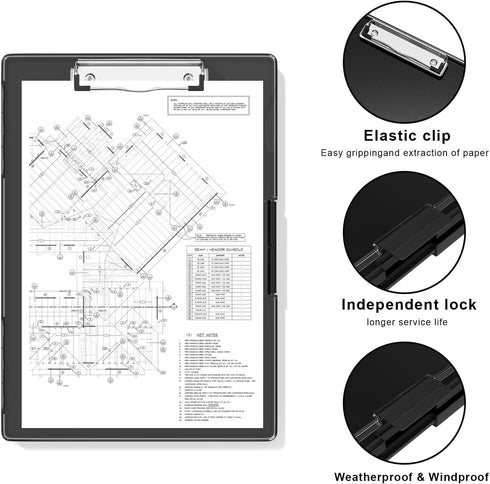 Hongri 8.5 x 11 Clipboard with Storage, Heavy Duty Folder Nursing Clipboards with Dual Compartment Storage Box for