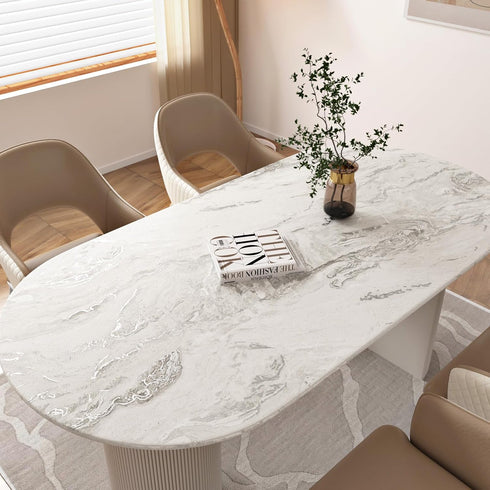 Matte Beige/Silver Marble Contact Paper, Textured Beige Granite Peel and Stick Wallpaper for Waterproof Kitchen Table