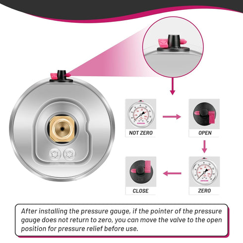 Glycerin Filled Pressure Gauge 0-160psi/kpa, 2-1/2" Dial, Stainless Steel Case, 1/4" NPT Center Back Mount