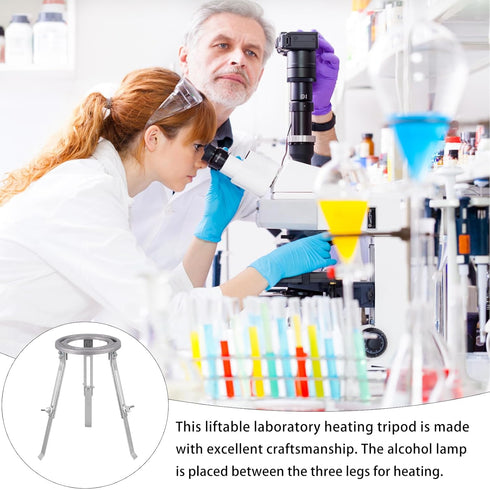 Adjustable Height Oil Burner Lamp, Tripod Stand for Laboratory Chemistry, Bunsen Burner Support, Heating Support Stand