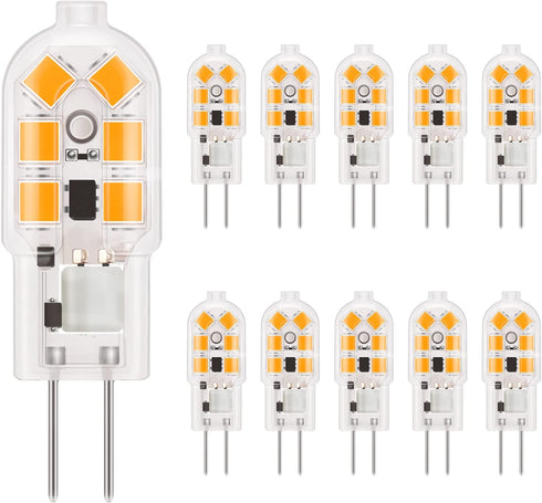 DiCUNO ProOE G4 LED Bulb 20W Equivalent, 12V, 1.5W JC Bi-pin Base, Warm White 2700K, 180LM, Pack of 10 Landscape Bulb