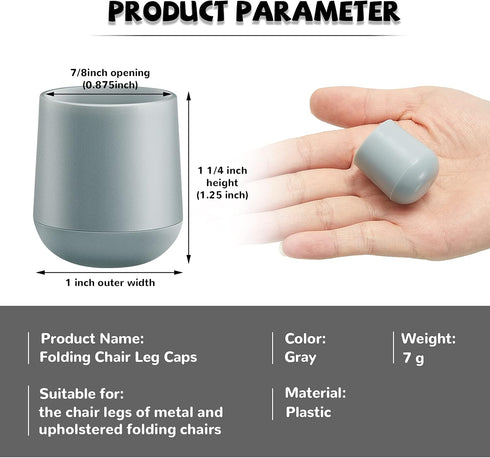36 7/8 Inch Jetec Pieces Folding Chair Leg Caps Heavy-Duty Plastic Chair End Caps Non-Marring Furniture Glides Round