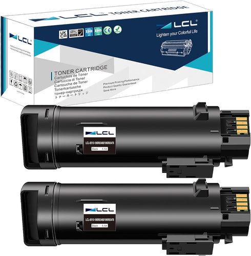 LCL Compatible Toner Cartridge Replacement for Xerox 6510, 6515, 106R03480, High Yield (2 Black).