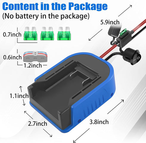Power Wheel Adapter for Kobalt 24V Battery DIY Adapter with Fuse & Wire Terminal for Robotics and RC Toys