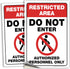 iSYFIX Restricted Area Signs Stickers, 2 Pack, 7x10 Inch, Premium Self-Adhesive Vinyl for Indoor & Outdoor