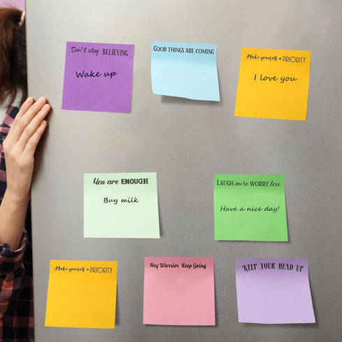 Zonon 60 Pieces Inspirational Sticky Notes - 3 x 3 Inch Motivational Notepads for Teacher, Nurse, Coworkers
