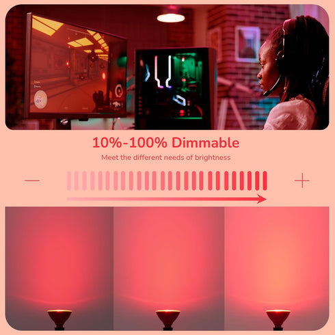EDISHINE Dimmable Red LED Light Bulb, 2 Pack, PAR38 Red Flood Light, 18W (120W Equivalent) for Halloween Decoration