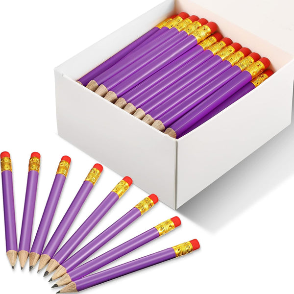 Outus 72 Pcs Golf Pencils - Half Pencils with Eraser for Baby Shower, Bridal Shower, Wedding, School, Office
