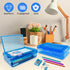 Double Layer Large Capacity Pencil Box, Plastic Translucent Hard Pencil Case with Snap-Tight Lid