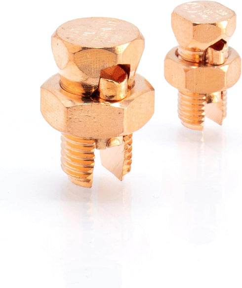 THE CIMPLE CO Size #4 Grounding Split Bolt Connector for Copper Conductors - Bonding Tools Edition - 4 Pack