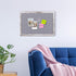 Gray Felt Cork Board Bulletin Board - Decorative Hanging Cork Boards with White Rustic Wood Frame