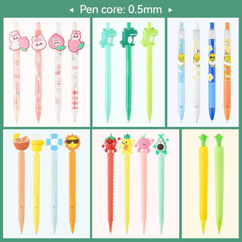 Cute Kawaii Mechanical Pencils Set - 12PCS with Lead Refills & Erasers, 0.5mm & 0.7mm for Kids Girls