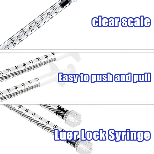 12 Pack 3ml Plastic Luer Lock Syringe, Measuring Syringe Individually Sealed for Scientific Labs, 3ml, 12