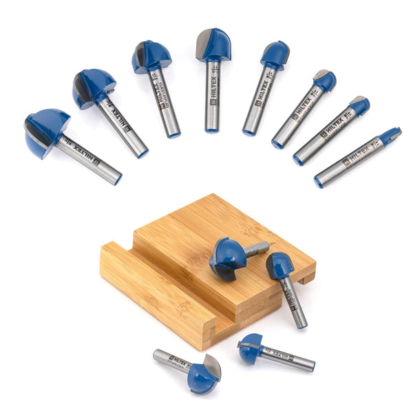 Hiltex 10107H Cove Box Router Bit Set, 8 Pieces, 1/4 Inch Shank, Double