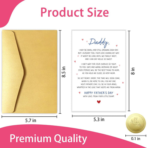 Goroar Sweet First Fathers Day Card for New Dad, Fathers Day Gift for Dad to be, Daddy to be Poem Card from Bump, Cute