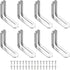 uxcell 8 Pcs Adjustable Right Angle Brackets, Slotted L-Shape Corner Bracket 1.9"x0.7"x1.9",
