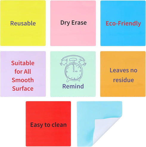 Yoption 3pcs Dry Erase to Do List: 5''x7'', 8pcs Dry Erase Sticky Notes 4''x4'', Set of 14 for Reusable Planning