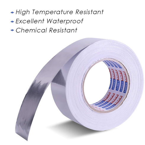 ADHES Premium Aluminum Foil Tape, 2 Rolls x 1.88 Inch x 88 Feet, Heat Proof Metal Duct Tape for HVAC