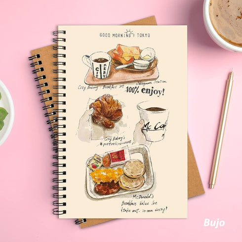 LABUK 7 Pack Blank Notebook, 100 Pages Unlined Spiral Notebook, 8.3"x 5.5" Soft Cover Kraft Memo Notepads