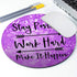 Custom Round Mouse Pad - Stay Positive Work Hard Inspirational Quotes Art Purple Glitter Black, 7.9 x 7.9 x 0.12 Inch