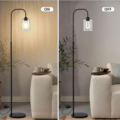 lumsic Bulb, Floor Lamps for Living Room, Industrial Floor Lamp for Bedroom, Modern Standing Lamp with Foot Pedal