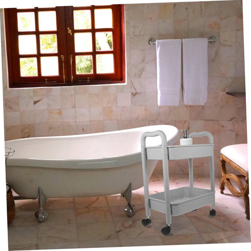 Luxshiny Rolling Utility Cart with Multi-Tier Design for Bathroom and Office Use
