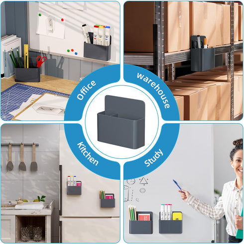 Mabrasse 2p Magnetic Dry Erase Marker Holder, Pen and Eraser Holder for Whiteboard, Office, Refrigerator, Locker