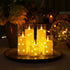 Set 5(H4 5" 6" 8" 8") Homemory Flameless Candles with Embedded Star String Fairy Lights, Battery Operated Candles, LED