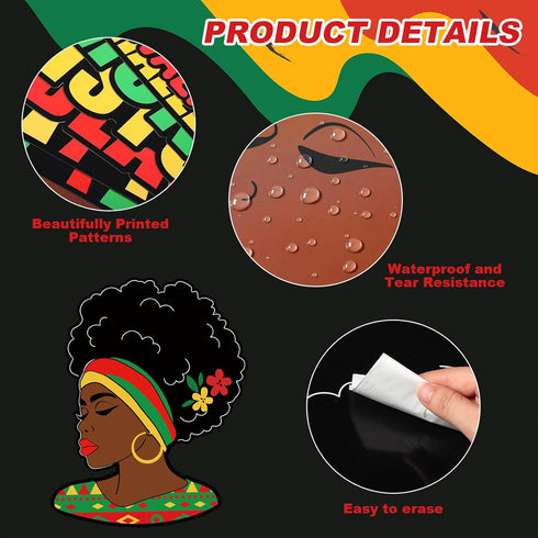 Faccito 62 Pcs Black History Month Bulletin Board Decorations Set with Cutouts Borders for Classroom Home Class School