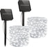 Minetom Solar String Lights, 2 Packs Total 66Ft 200 LED Solar Fairy