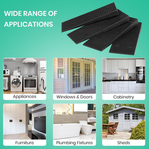 Composite Shims and Leveling Wedges (16pcs, 3.15"), Plastic Shims for DIY Furniture Levelers