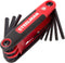 Steelman Portable Folding Hex Key Wrench Multi-Tool, Standard (SAE), Set Includes 9 Sizes with Rubberized Grip
