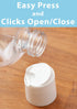 JUVITUS 4 oz Clear Plastic PET Boston Round Bottle with White Disc Cap, 12 Pack (BPA Free)